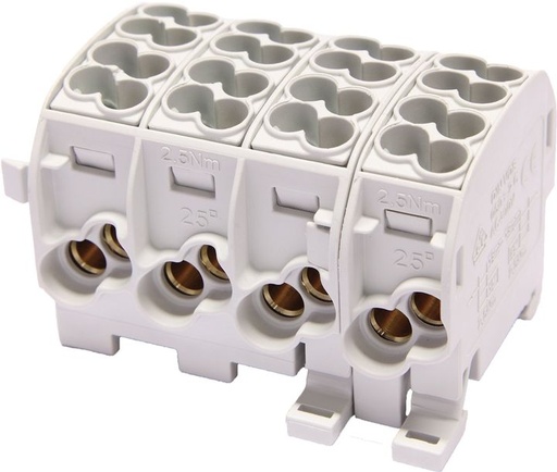 [/080140-5-4] Bornier de dériv. HLAK25 C 4p 2x25, 2x16mm² Cu 3LN