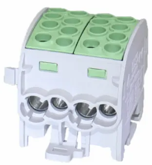 [/080220-2-3] Bornier de dériv. HLAK35 C 1p 4x35, 4x25mm² Cu+Al PE vert