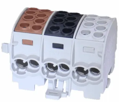 [/080230-0-3] Bornier de dériv. HLAK35 C 3p 2x35, 2x25mm² Cu+Al 3L