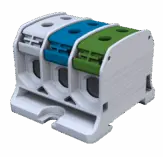 [/087330-1-3] Bornier de racc. RKA 3p 50mm² Cu+Al gris/bleu/vert