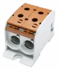 [/087520-3-3] Bornier de racc. RKA 1p double 95mm² Cu+Al brun