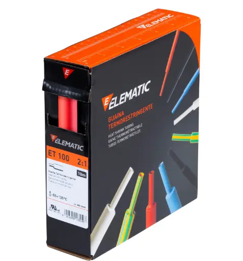 [/12253095R] Heat-shrink tube ET100 red - Pikobox 10m - Ratio 2:1 - 9,5mm