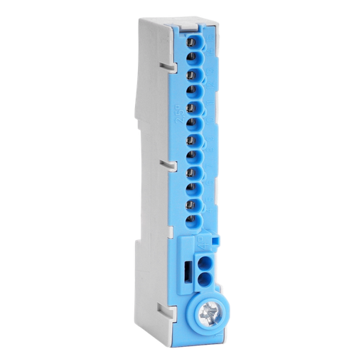 [/2020251] Barette enfichable bleue, montage rail DIN, 15 connexions