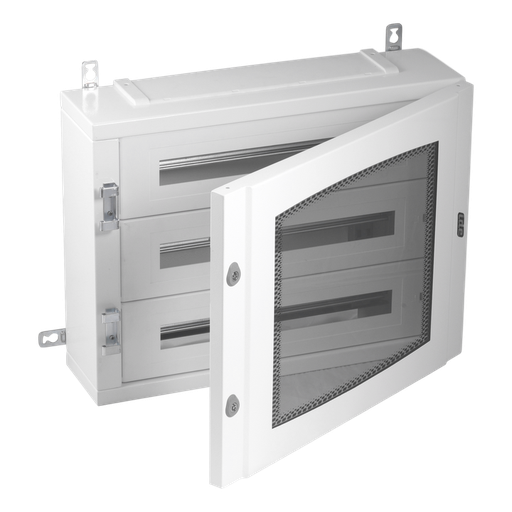 [/40AS72PT150BW] Metal distr. encl. IP40 72 mod. (150mm) Transp. door + KITTT
