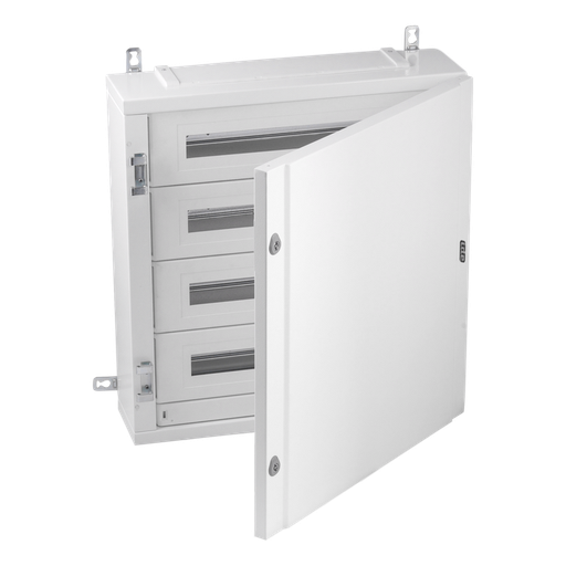 [/40AS96PO150BW] Metal distr. encl. IP40 96 mod. (150mm) Plain door + KITTT
