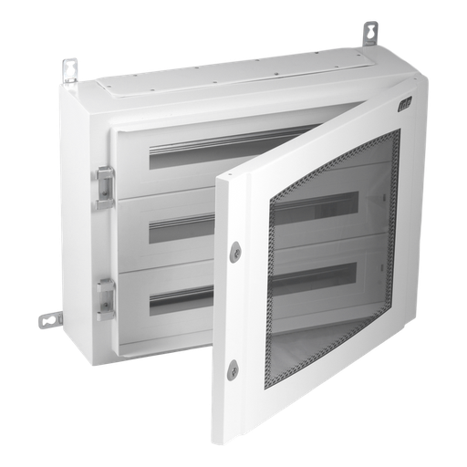 [/65AS72PT150BW] METAL DISTR. ENCL. 72mod Transp. door (150mm)