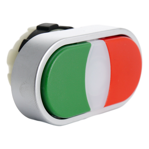 [/B3DTGR] Push button dubble green/red warning light 1.9W