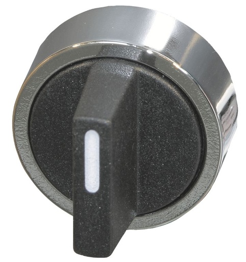 [/B3KN1] Rotary knob I->0<-II black with metal bezel