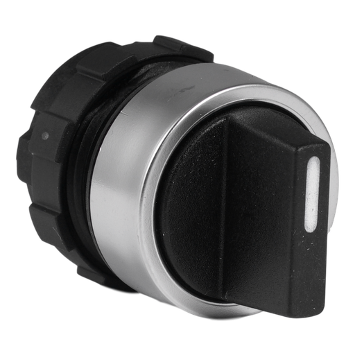 [/B3KN3] Draaiknop met hendel I-0-II zwart met metalen ring