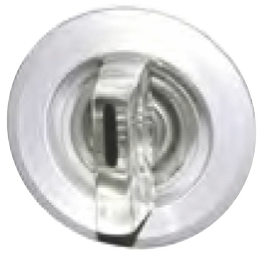 [/B5KL2] Rotary knob 0-I 90° clear with aluminium-colored ring