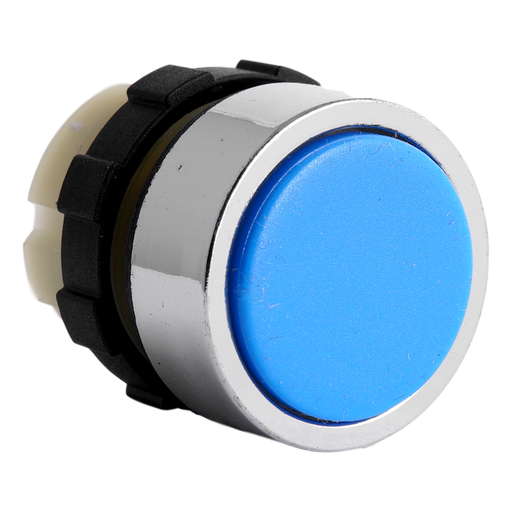 [/BC3DBL] Push button blue B&J with chrome ring