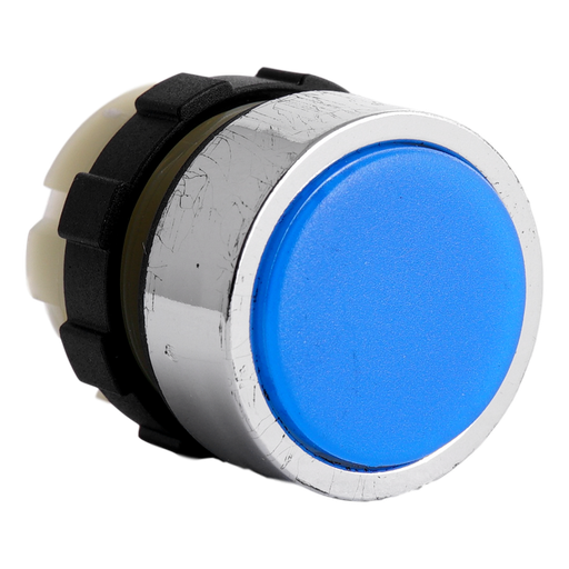 [/BC3DLBL] Verlichte drukknop blauw B&J met gechroomde ring