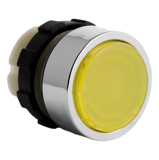 [/BC3DLGE] Verlichte drukknop geel B&J met gechroomde ring