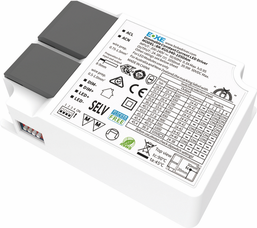 [/BKKUL0401050AM] Driver In:200-240VAC Out:24-42V 0,6-1,05A 40W 1-10V DIM + male plug
