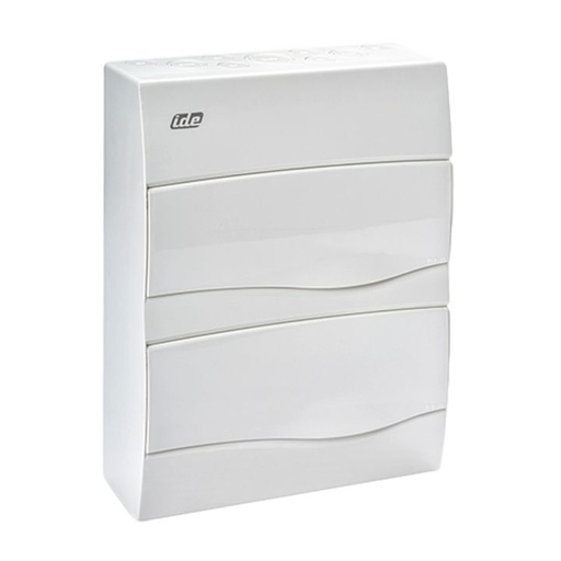 [/BV12PO/RR] Coffret app. IP40 Combi porte opaque 12 mod. + rail de terre