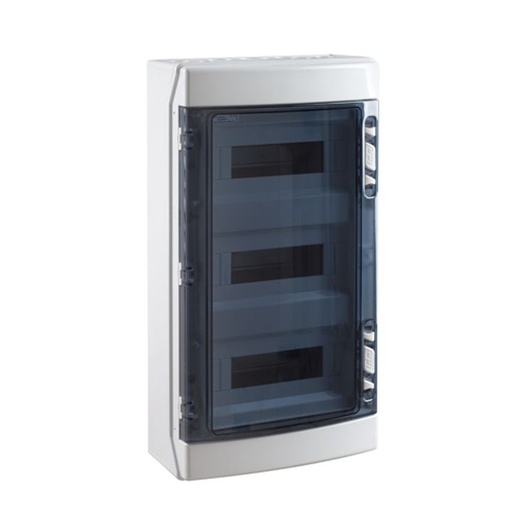 [/CDN36PT3FRR] Coffret app. IP65 porte transp. 3x 12 mod. + born. de terre