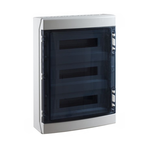 [/CDN54PTRR] Coffret app. IP65 porte transp. 3x 18 mod. + born. de terre