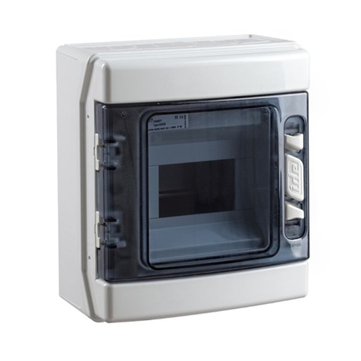 [/CDN6PTRR] opb. kast IP55 transp. deur   6 mod. + aardingsrail