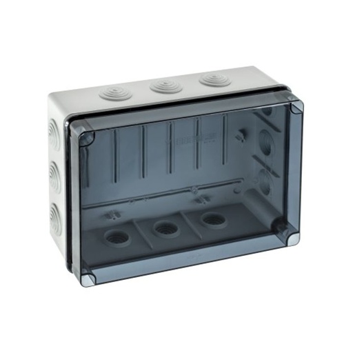 [/EVT322] Junction box 241x180x95 with cable gland + cover transparent