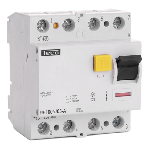 [/F9100403A] Diff. schak. Teco 4P 100A 300mA Type A