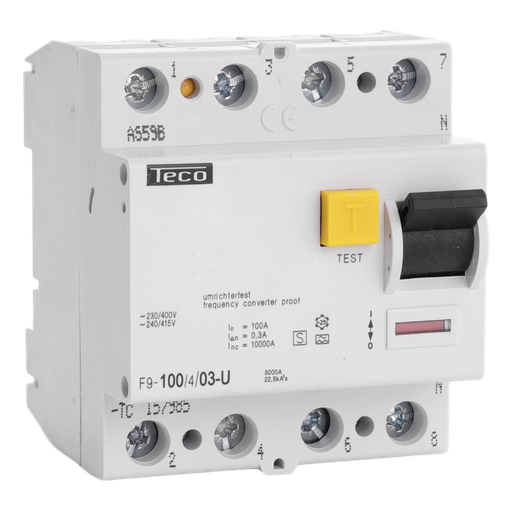 [/F9100403U] Inter. diff. Teco 4P 100A 300mA Type A Var. F.