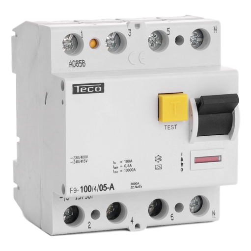 [/F9100405A] Diff. schak. Teco 4P 100A 500mA Type A