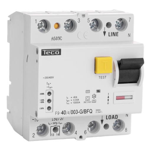 [/F9404003GBFQ] Diff. schak. Teco 4P 40A 30mA Type B Freq. Reg.