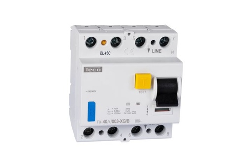 [/F9404003XGB] Diff. schak. Teco 4P 40A 30mA Type B zonder LED