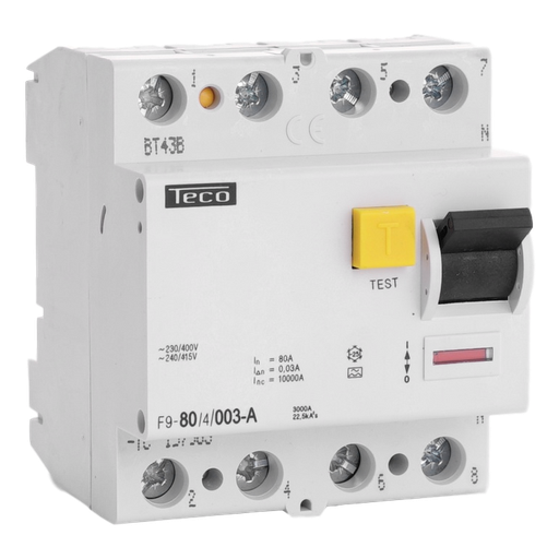 [/F9804003A] Diff. schak. Teco 4P 80A 30mA Type A