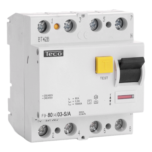 [/F980403SA] Diff. schak. Teco 4P 80A 300mA Type S-A
