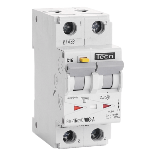 [/FL9162C003A] RCBO Teco 2p 16A Curve C Type A 30mA