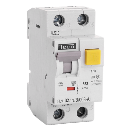 [/FL9321NB003A] RCBO Teco 1N 32A Curve B Type A 30mA