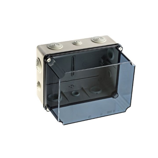 [/GSVT231] Boîte de dériv. 241x180x175 + passe-câble + couv. haut Transp.