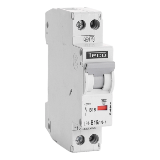 [/L91B161N4] Automaat Teco 1N 16A 4,5kA Curve B 1 module
