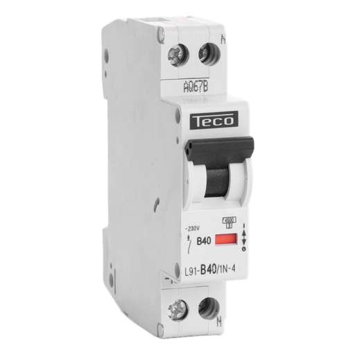 [/L91B401N4] Automaat Teco 1N 40A 4,5kA Curve B 1 module