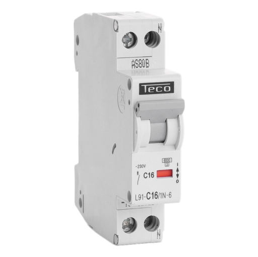 [/L91C161N6] Automaat Teco 1N 16A 6kA Curve C 1 module