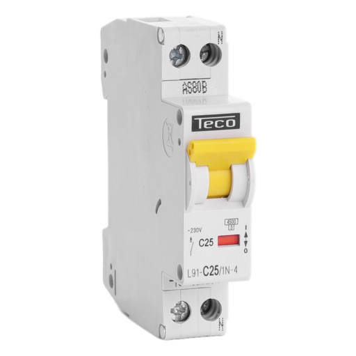 [/L91C251N4] Automaat Teco 1N 25A 4,5kA Curve C 1 module