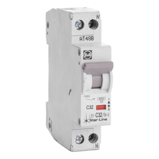 [/L91C321N6] Automaat Teco 1N 32A 6kA Curve C 1 module