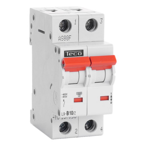 [/L9B102] Automaat Teco 2P 10A 10kA Curve B