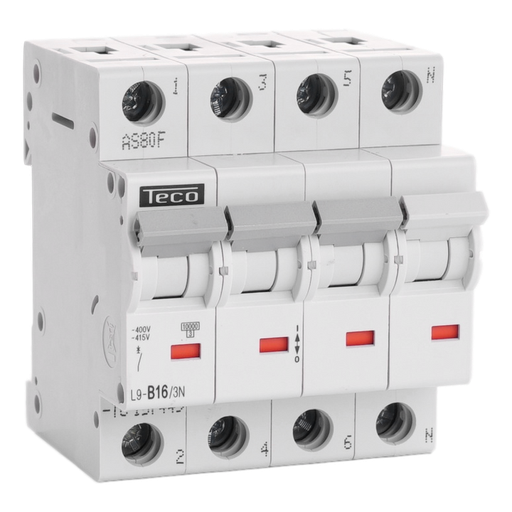 [/L9B163N] MCB Teco 3N 16A 10kA Curve B