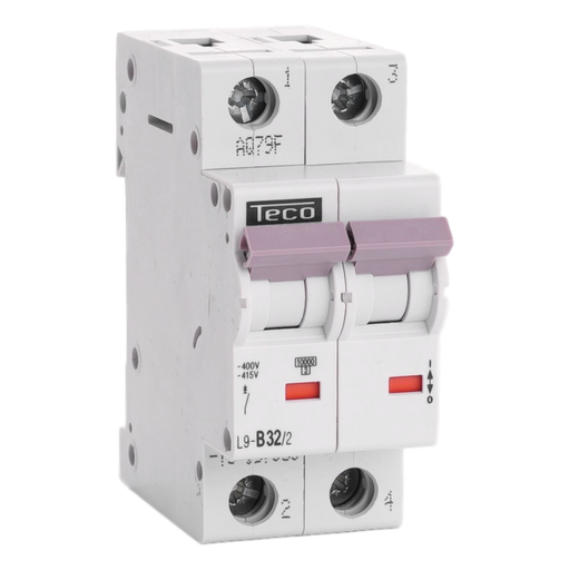 [/L9B322] Automaat Teco 2P 32A 10kA Curve B