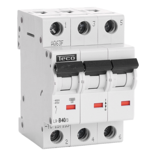 [/L9B403] Automaat Teco 3P 40A 10kA Curve B