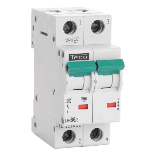 [/L9B62] Disjoncteur Teco 2P 6A 10kA Courbe B