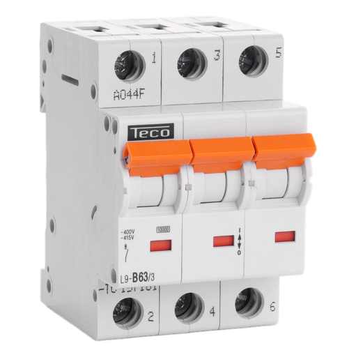 [/L9B633] Disjoncteur Teco 3P 63A 10kA Courbe B