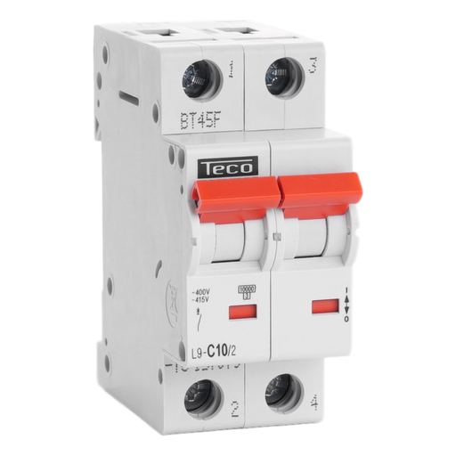 [/L9C102] Automaat Teco 2P 10A 10kA Curve C