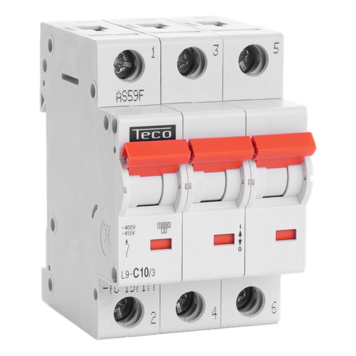 [/L9C103] Automaat Teco 3P 10A 10kA Curve C