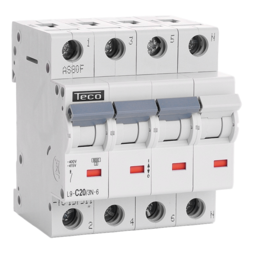 [/L9C203N6] Automaat Teco 3N 20A 6kA Curve C