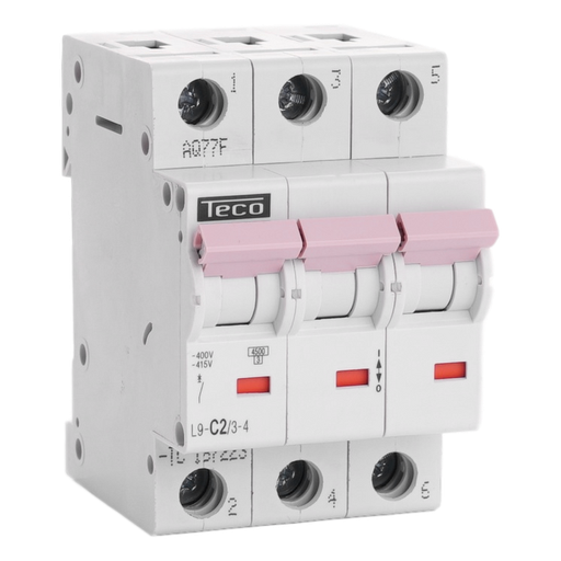 [/L9C234] Automaat Teco 3P 2A 4,5kA Curve C