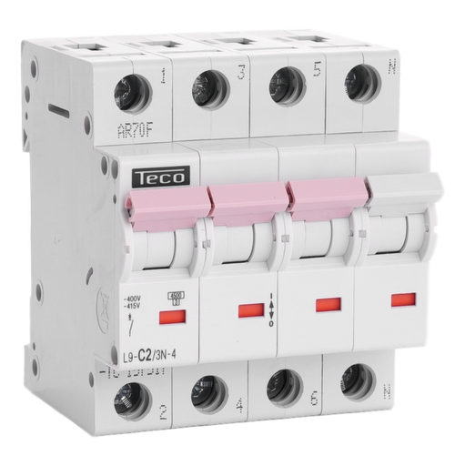 [/L9C23N4] Automaat Teco 3N 2A 4,5kA Curve C
