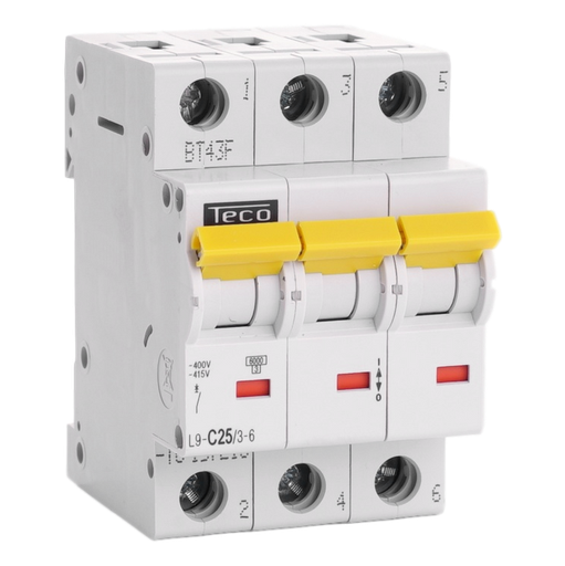 [/L9C2536] Automaat Teco 3P 25A 6kA Curve C